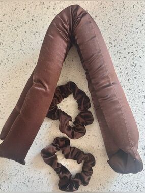Kitsch Heatless Curling Set Satin Overnight Hair Curler Brown OS